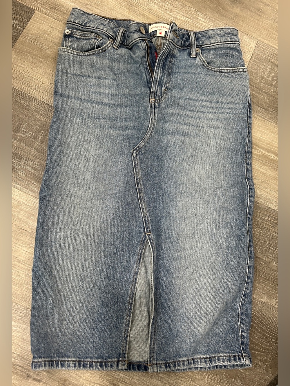 Lucky Brand Women’s Light Blue Straight Denim Skirt